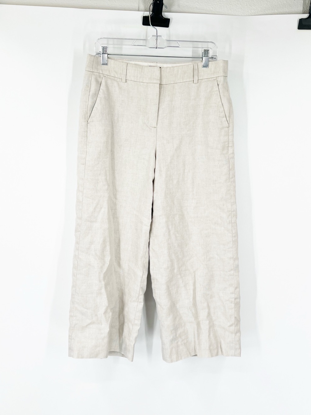 J. Crew Sydney Wide Leg Cropped Pants Linen Blend